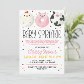 Invitation Animaux de ferme Donut Baby Sprinkw Shower Invitat (Debout devant)