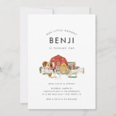 Invitation Animaux de ferme Enfants Cowboy 1er anniversaire f (Devant)