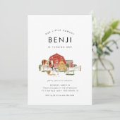 Invitation Animaux de ferme Enfants Cowboy 1er anniversaire f (Debout devant)