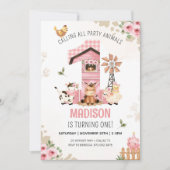 Invitation Animaux de ferme FERME PREMIER ANNIVERSAIRE Invita (Devant)