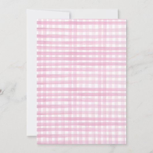 Invitation Animaux de ferme Fille rose En vichy Barnyard Anni (Dos)