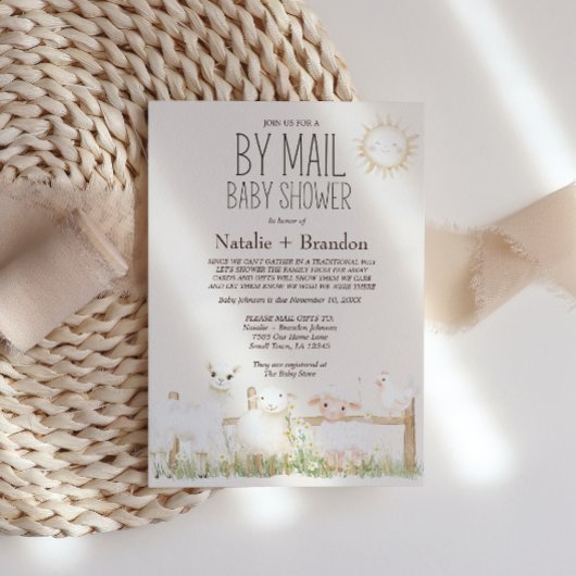 Invitation Animaux de ferme Meadow Friends By Mail Baby showe