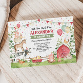 Invitation Animaux de ferme mignons fête d'anniversaire Barny