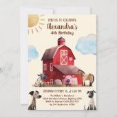 Invitation Animaux de ferme mignons fête d'anniversaire Barny (Devant)