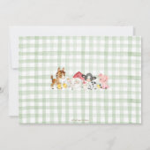 Invitation Animaux de ferme mignons Végétal de Barnyard Anniv (Dos)