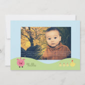 Invitation Animaux de ferme Numéro de l'arbre Photo de fête d (Dos)