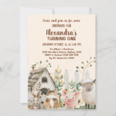 Invitation Animaux de ferme Pays 1er anniversaire (Devant)