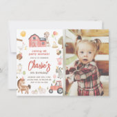 Invitation Animaux de ferme Photo Anniversaire (Devant)