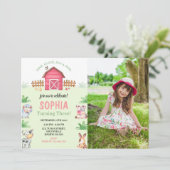 Invitation Animaux de ferme Photo fête d'anniversaire (Debout devant)