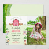 Invitation Animaux de ferme Photo fête d'anniversaire (Devant / Derrière)