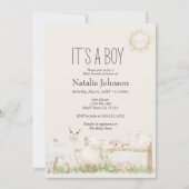 Invitation Animaux de ferme Pré AmisBébé Douche (Devant)