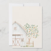 Invitation Animaux de ferme Pré AmisBébé Douche (Dos)