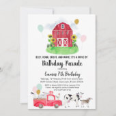 Invitation Animaux de ferme Promenade par Anniversaire Parade (Devant)