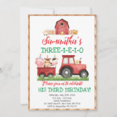 Invitation Animaux de ferme Red Boy Barnyard fête d'anniversa (Devant)