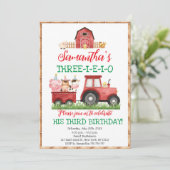 Invitation Animaux de ferme Red Boy Barnyard fête d'anniversa (Debout devant)