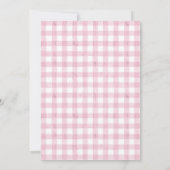 Invitation Animaux de ferme Rose En vichy fille premier anniv (Dos)