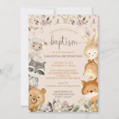 Invitation Animaux de ferme roses Porter Fox Rabbit Raccoon B (Devant)