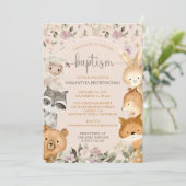 Invitation Animaux de ferme roses Porter Fox Rabbit Raccoon B (Debout devant)