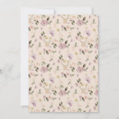 Invitation Animaux de ferme roses Porter Fox Rabbit Raccoon B (Dos)