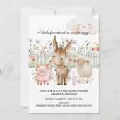 Invitation Animaux de ferme Scène agricole Baby shower neutre (Devant)