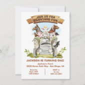Invitation Animaux de ferme Tracteur Barnyard Anniversaire (Devant)