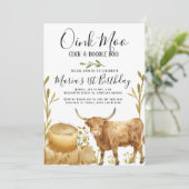 Invitation Animaux de ferme Vache de foin Pays Anniversaire (Debout devant)