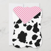 Invitation Animaux de ferme Vachette En vichy Campagne Fille  (Dos)