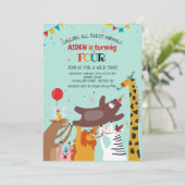 Invitation Animaux de Fête (Debout devant)