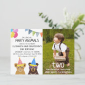 Invitation Animaux de fête 2e anniversaire (Debout devant)