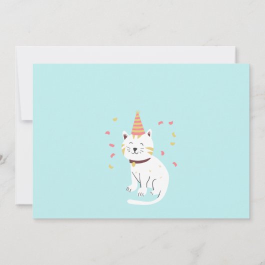 Invitation Animaux de fête adorables  (Dos)