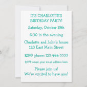 Invitation Animaux de fête adorables Anniversaire (Dos)