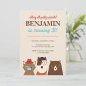 Invitation Animaux de fête Amusants Anniversaire Fête Invitat (Debout devant)