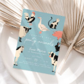 Invitation Animaux de fête | Animaux de ferme pour vache à en