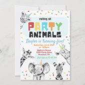 Invitation Animaux de fête | Animaux de fête Anniv (Devant)