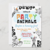 Invitation Animaux de fête | Animaux de fête Anniv (Devant)
