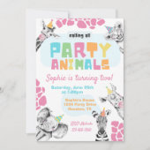 Invitation Animaux de fête | Animaux de fête Anniv (Devant)