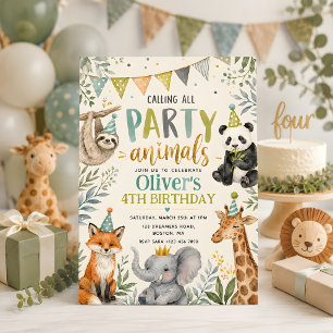 Invitation Animaux de Fête Anniversaire Enfants