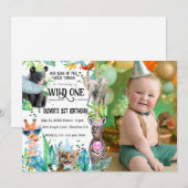Invitation animaux de fête Anniversaire Safari (Devant / Derrière)