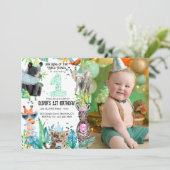 Invitation animaux de fête Anniversaire Safari tropical (Debout devant)