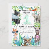 Invitation animaux de fête Anniversaire Safari tropical (Devant)