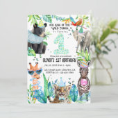 Invitation animaux de fête Anniversaire Safari tropical (Debout devant)