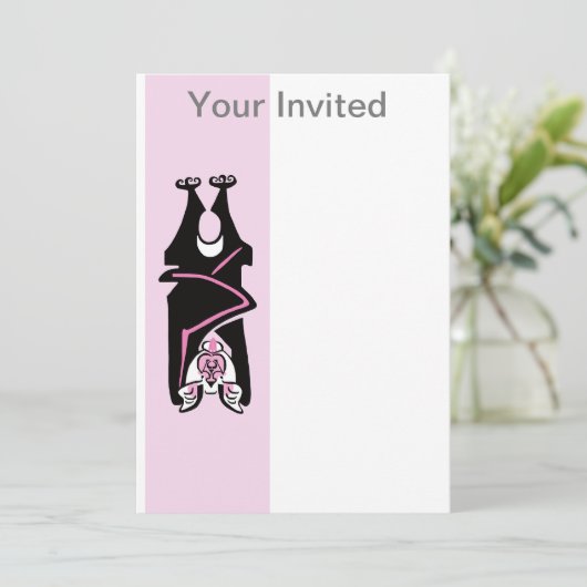 Invitation Animaux de fête - BAT Crazy - Halloween - Faune - (Debout devant)