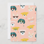 Invitation Animaux de fête Chiens et ballons de chat Annivers (Dos)