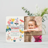 Invitation Animaux de fête Chiens et ballons de chat Photo d' (Debout devant)