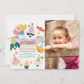 Invitation Animaux de fête Chiens et ballons de chat Photo d' (Devant)