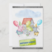 Invitation Animaux de fête colorés amusants Anniversaire (Dos)