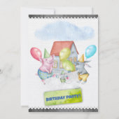 Invitation Animaux de fête colorés amusants Anniversaire (Dos)