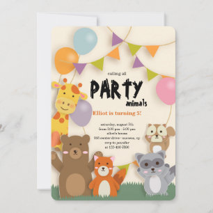 Invitation Animaux de fête Coutouts