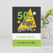 Invitation Animaux de fête de 50 ans | 50e anniversaire (Debout devant)