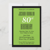 Invitation Animaux de fête de 80 ans - 80e anniversaire (Dos)